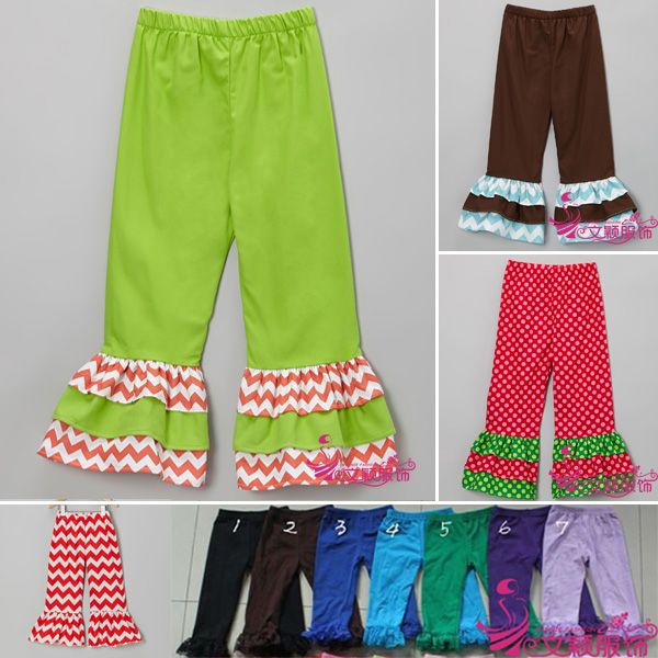 Hot sale Girls Ruffle Pants Baby Leggings wholelsales