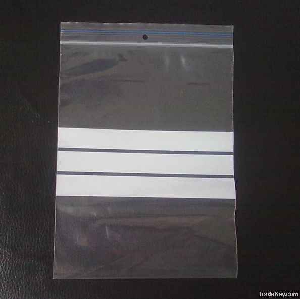 LDPE ziplock bag with three white line