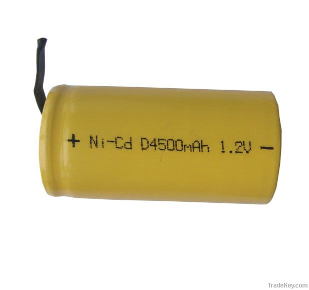 High capacity D size Ni-CD rachargeable battery 1.2V 4500mAh