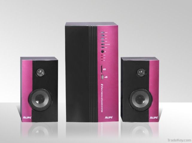 2.1  red multimedia speaker