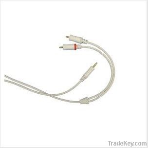 3.5mm Stereo Plug 2 RCA Plug A/V Cable