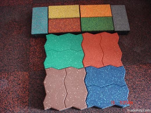 Red Bone Shape Rubber Flooring Tile