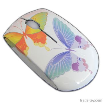 Usb rechargeable wireless optical mouse with colorful pattern