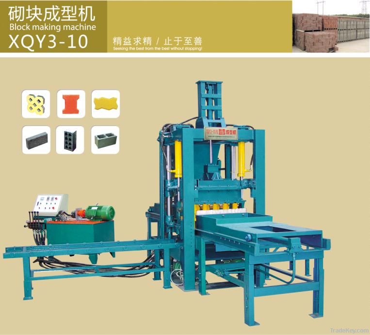 XQY3-10 compressed concrete interloking brick making machine