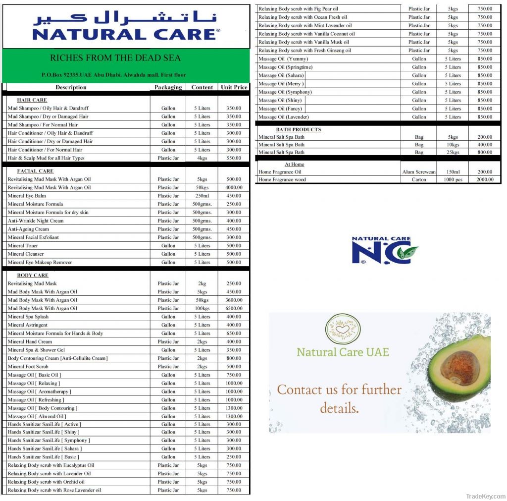 Spa &amp; Saloon Prices for Natural Care