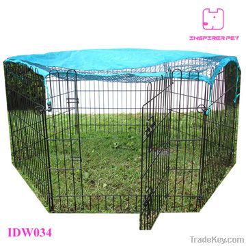 Pet Wire Playpen Folding Metal Dog Fence with Cover