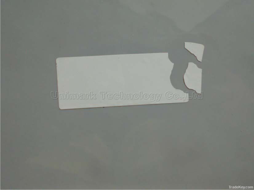 Matte White ultra destructible vinyl label material