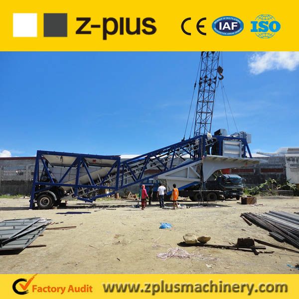 Easy moving wheel type YHZS25 portable concrete batching plant