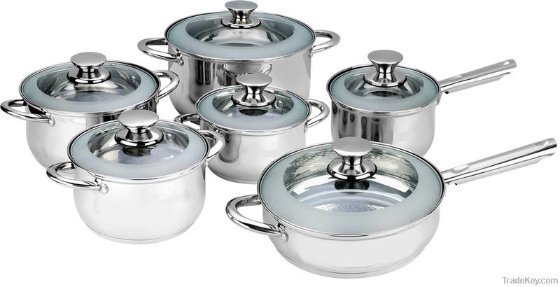 12pcs belly shape cookware set