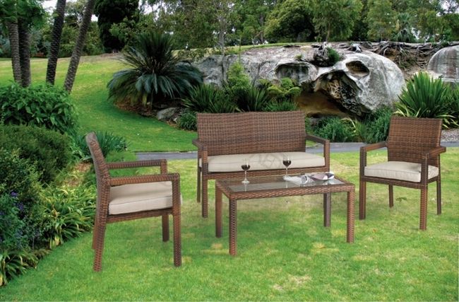 garden chair with coffee table wicker patio outdoor rattan furniture