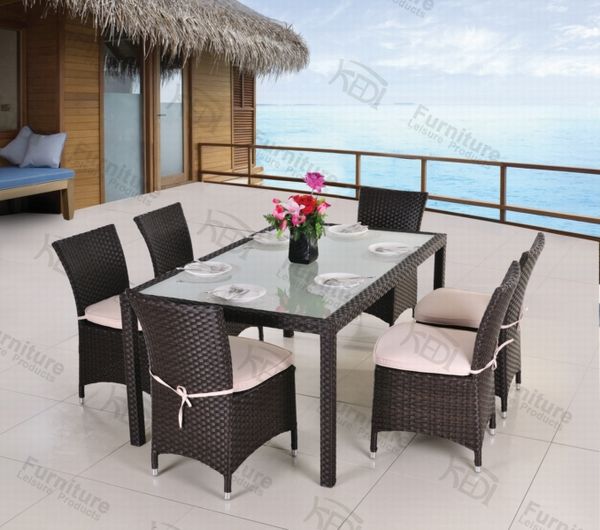 garden dinning table chairs set wicker garden patio outdoor furniture