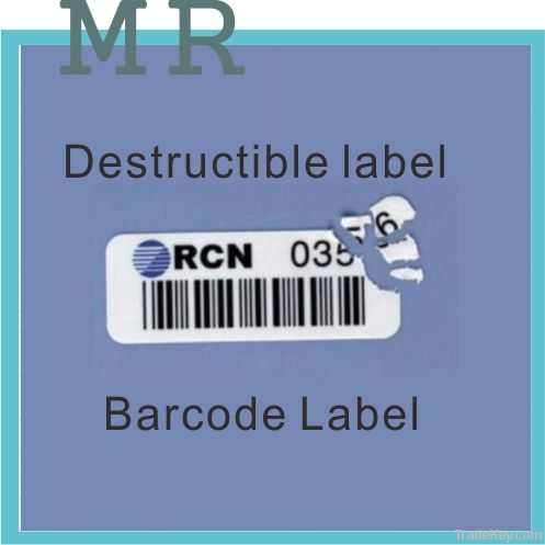 Minrui Destructible barcode label, barcode label