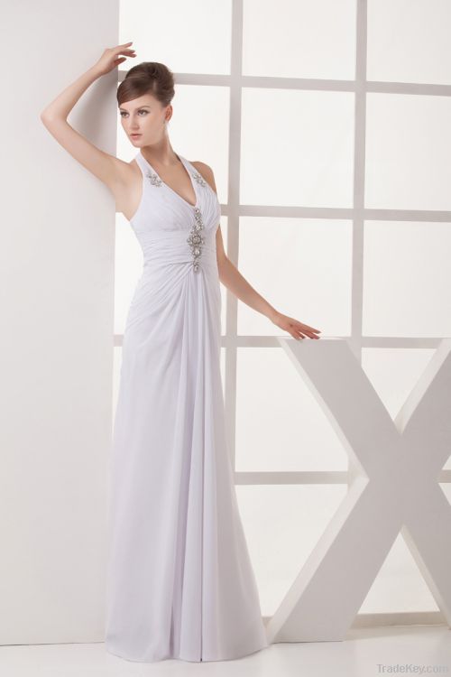 morden white A-line Chiffon wedding dress