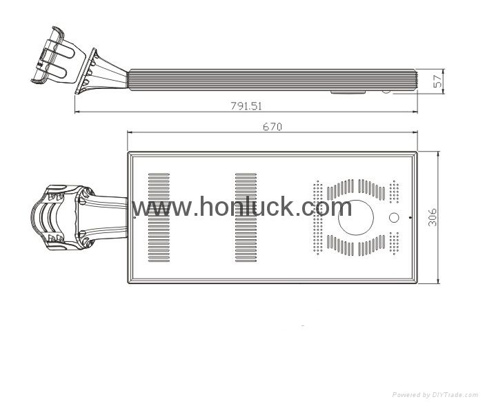 10W LED, 25W Solar Module Solar Integrated Courtyard Light