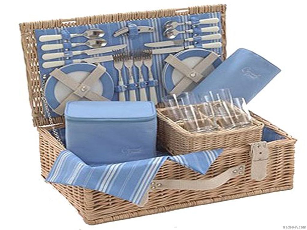 wicker basket for four