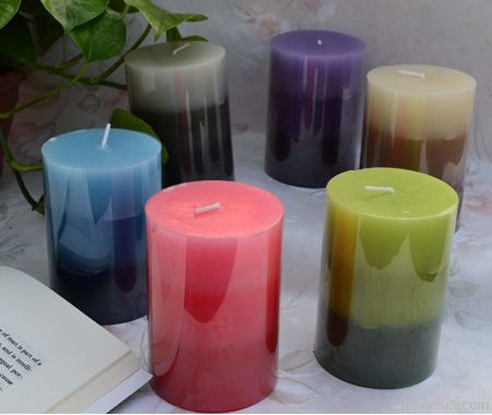 Layered Color Pillar Candle