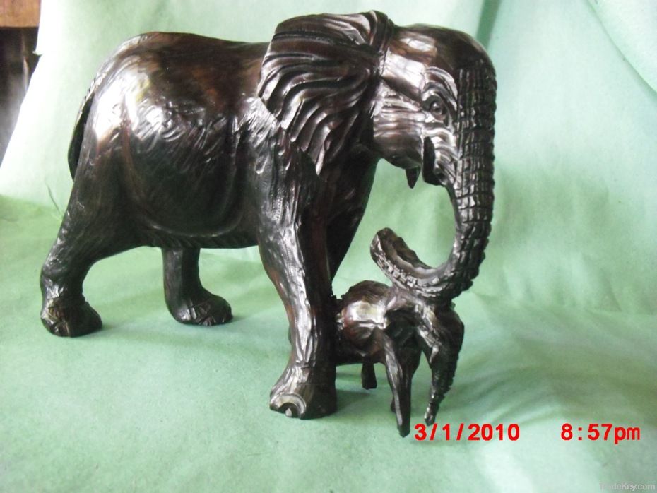 animal ebony carving