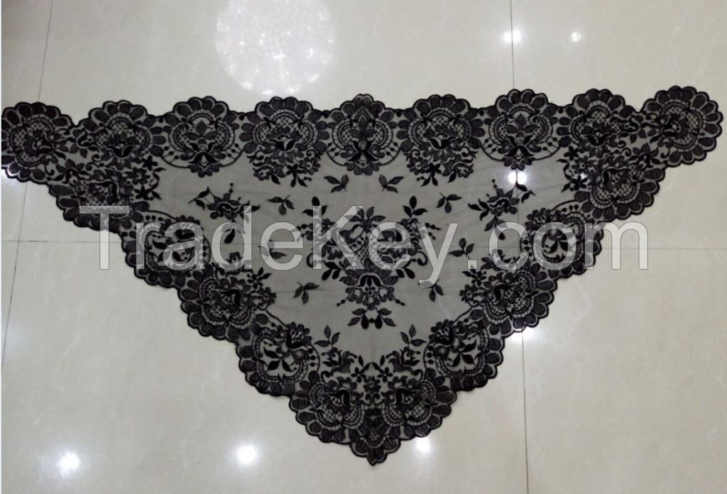 Embroidery Lace Mantilla ,Spanish Lace Mantilla for Church ,Triangular Lace Mantilla