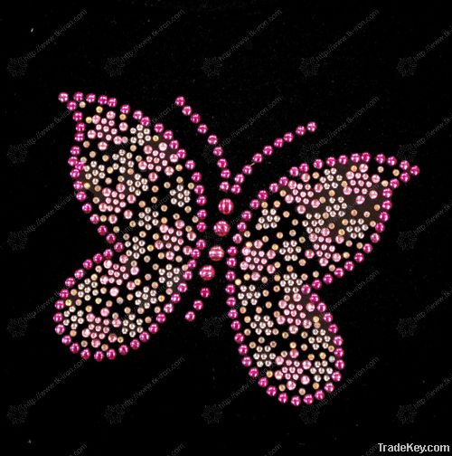 butterfly rhinestone hotfix motif