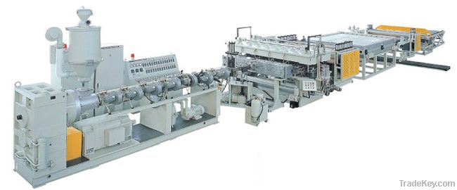 PC/PP/PE Plastic Hollow Cross Section Plate Extrusion Line