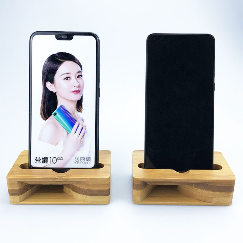 Mobile Phone Holder Bamboo Amplifier Handmade Natural Wood Cellphone Stand Wooden Charging Dock Station