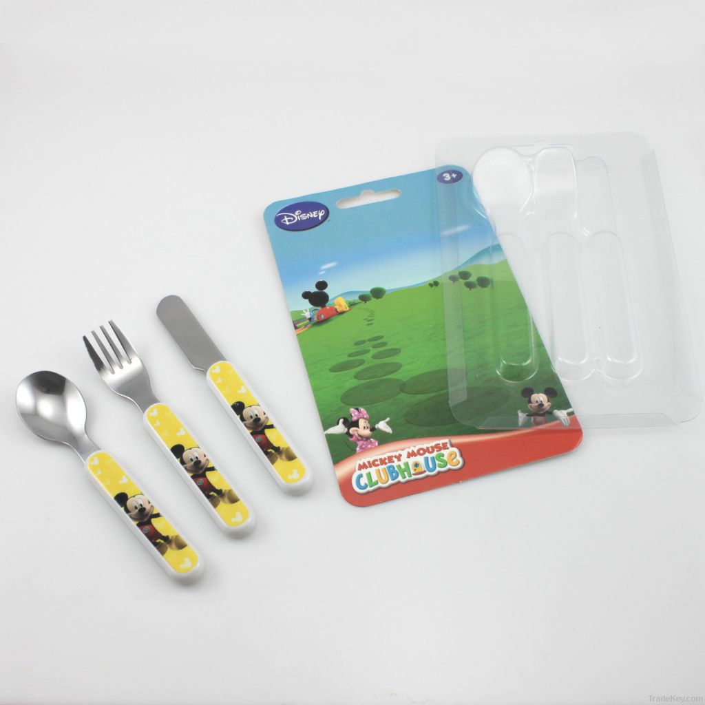 Lovely Plastic Handle Child Cutlery Set For Kids