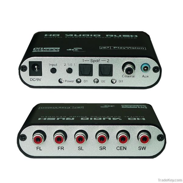 DTS/AC-3 Digital Audio decoder, Output 6xRCA