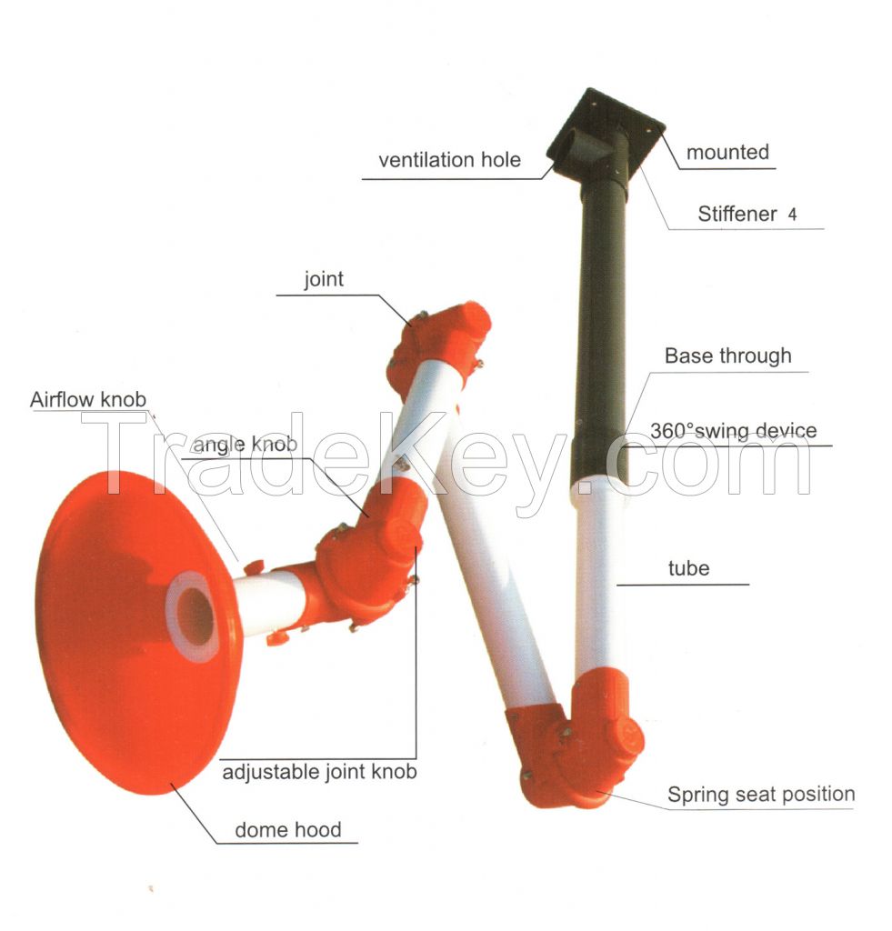 3-joints ceiling type fume extractor