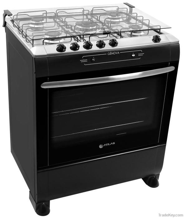 Gas Cooker Atlas Genova Black 5 Burners