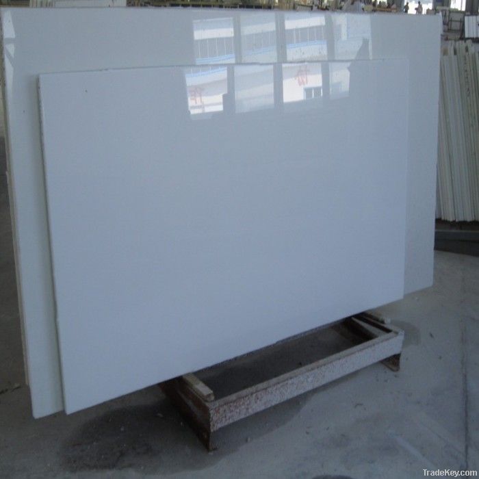 white crystallized glass panel