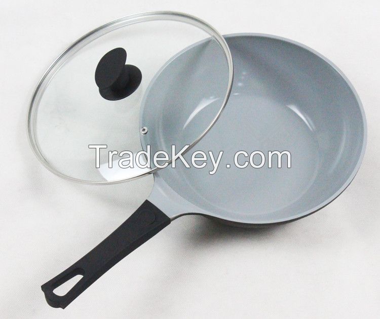 ceramic die casting wok with lid