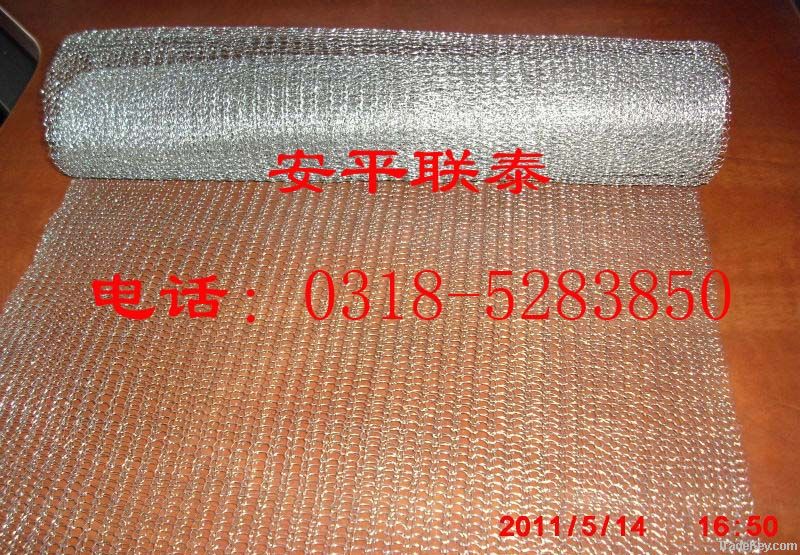 Gas-liquid knitted filter mesh, knitted filter mesh