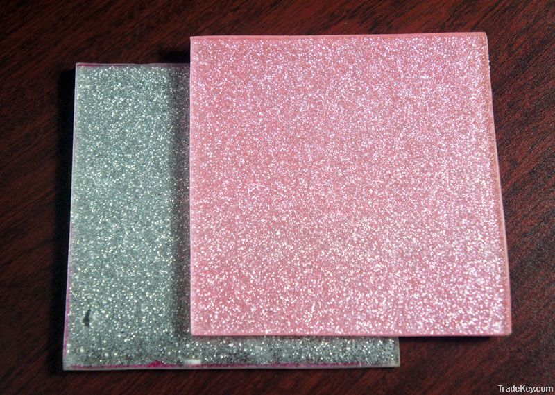 Pink Glittering Decoration Acrylic Sheet