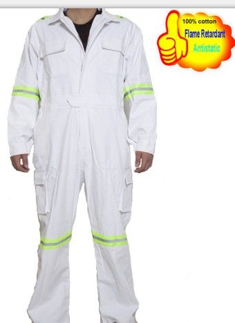 New 2014 hot sale 100 cotton  men reflective flame retardant workwear coverall uniform 