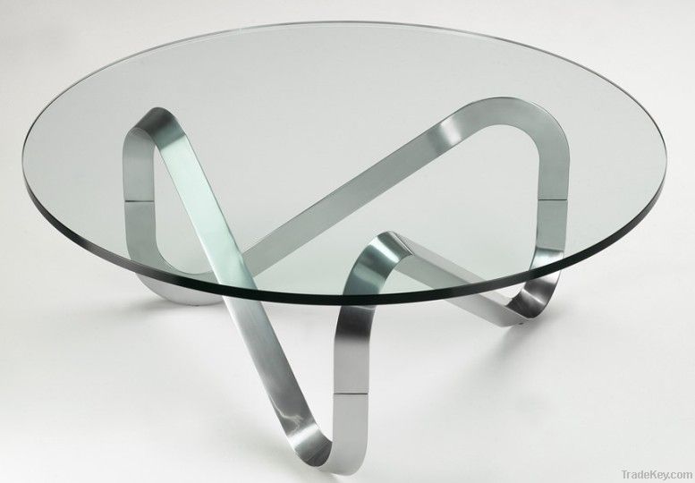 Round glass coffee table