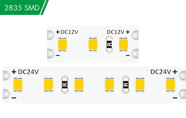 DC12/24V 2835 120LED 10mm White strip light