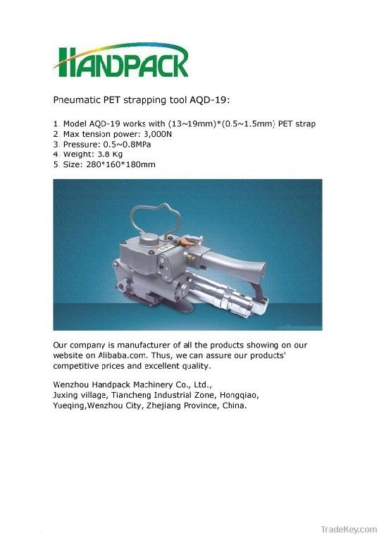 handled pneumatic pp/pet strapping tool