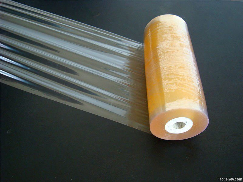 Soft high transparency PVC stretch film