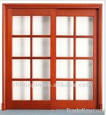 Wooden glass sliding door