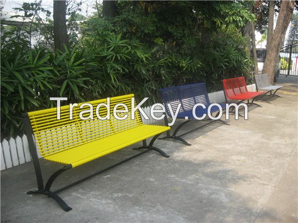 Powder coated outdoor bench metal park bench steel garden bench