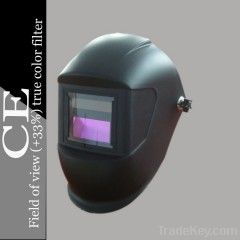 Solar powered auto darkening welding helmet