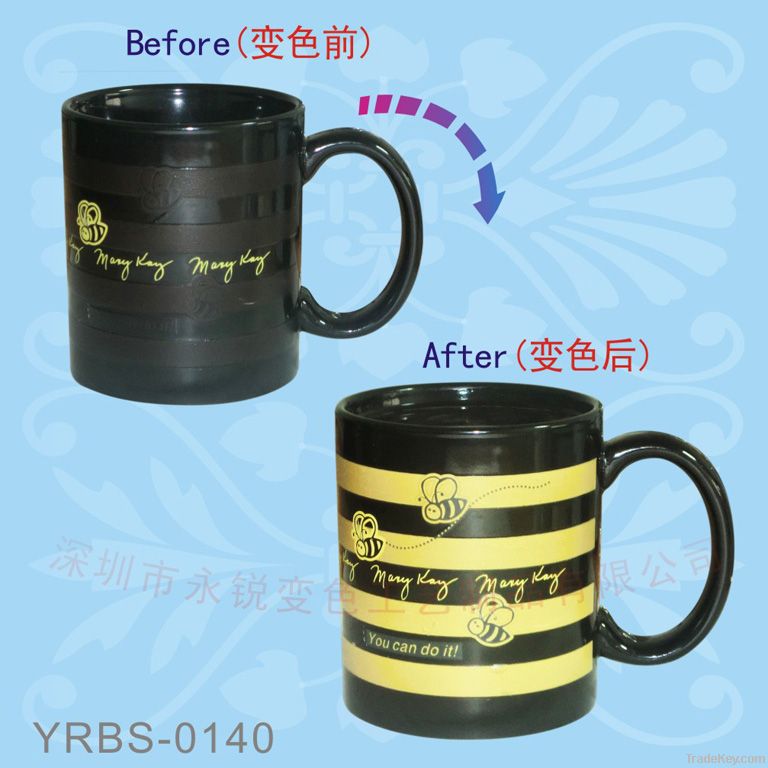 11oz Black Color Glazed Mug, Color Changing Mug