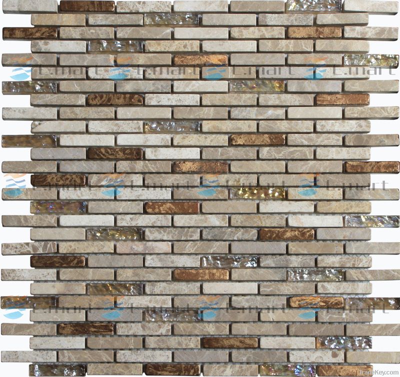 Stone mixed glass mosaic, wall tile backsplash, kitchen tiles