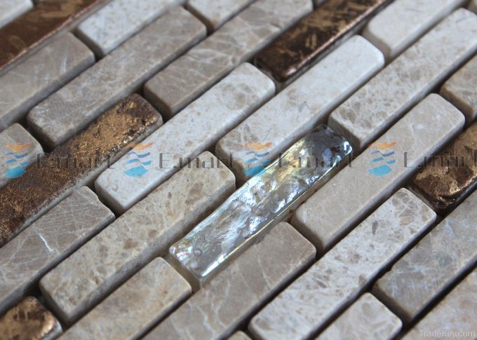 Stone mixed glass mosaic, wall tile backsplash, kitchen tiles