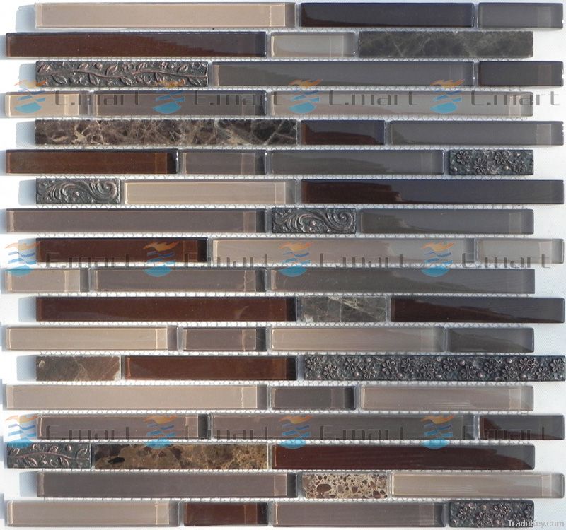 Stone mixed glass mosaic, wall tile backsplash, kitchen tiles