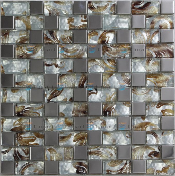 Stainless steel mosaic tile wall tile backsplashes .bathroom tile