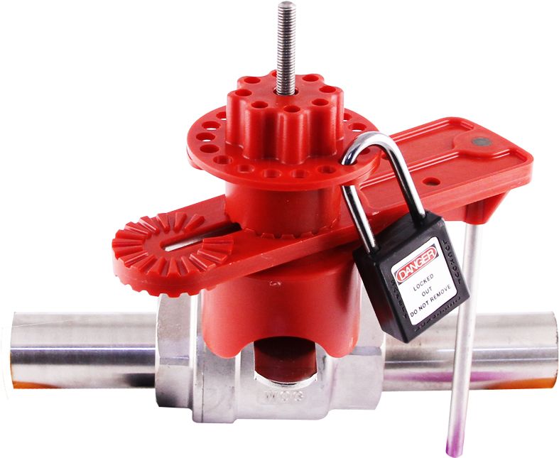 Red Single Arm Universal Ball Valve Lockout