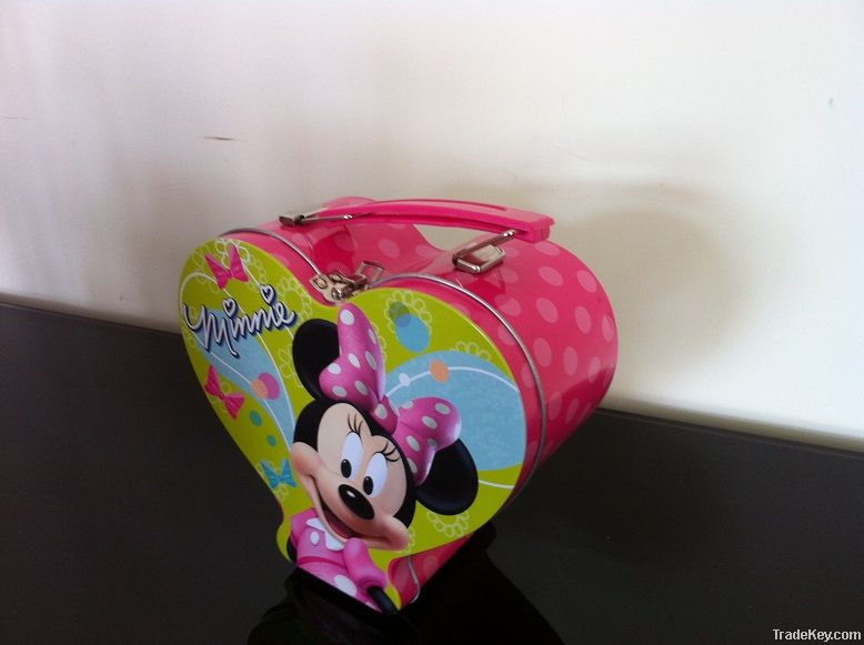 Heart shaped printing/printed Tin box