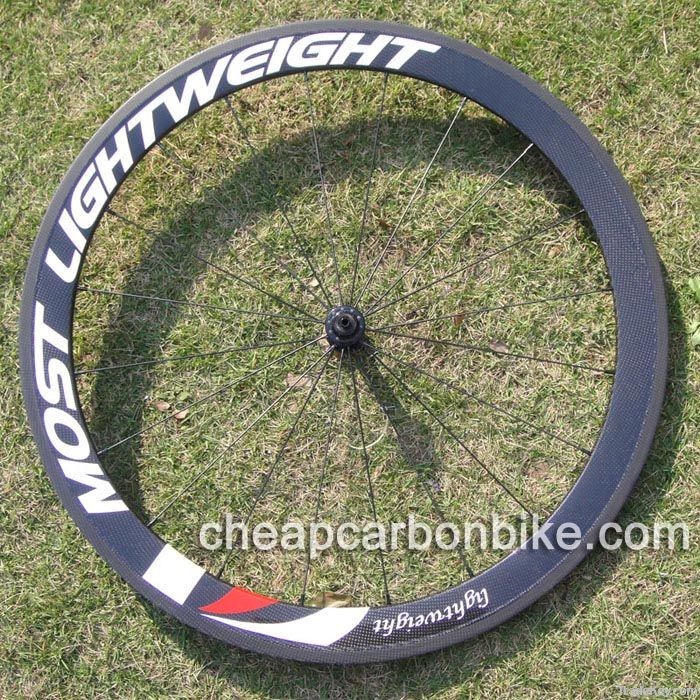 Most Light Weight, 700C 50mm Tubular Full Carbon Fiber Bicycle Wheelset