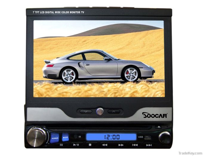 7 inch One Din In-dash Motorized TFT-LCD Monitor/TV